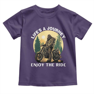 Motorcycle Bigfoot Sasquatch Toddler T Shirt Life Is A Journey Enjoy The Ride TS14 Purple Print Your Wear
