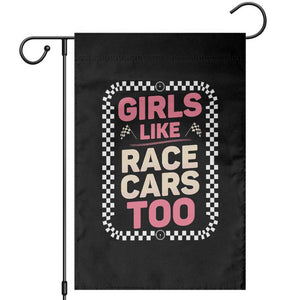 Racing Girl Garden Flag Girls Like Race Cars Too TS14 Black Print Your Wear