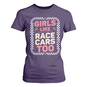 Racing Girl T Shirt For Women Girls Like Race Cars Too TS14 Purple Print Your Wear