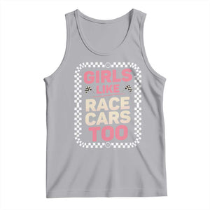 Racing Girl Tank Top Girls Like Race Cars Too TS14 Athletic Heather Print Your Wear
