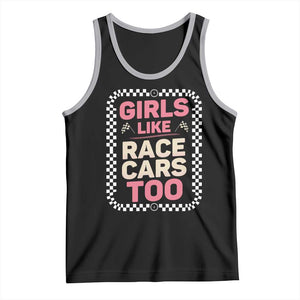 Racing Girl Tank Top Girls Like Race Cars Too TS14 Black Athletic Heather Print Your Wear