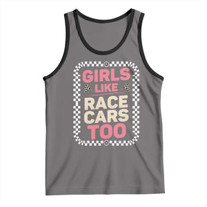 Racing Girl Tank Top Girls Like Race Cars Too TS14 Deep Heather Black Print Your Wear