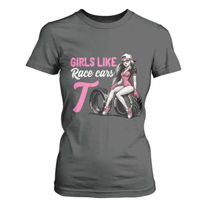 Racing Car Girl T Shirt For Women Girls Like Race Cars Too TS14 Dark Heather Print Your Wear