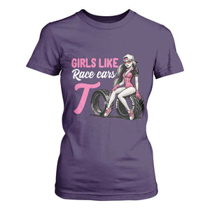Racing Car Girl T Shirt For Women Girls Like Race Cars Too TS14 Purple Print Your Wear