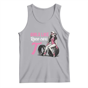 Racing Car Girl Tank Top Girls Like Race Cars Too TS14 Athletic Heather Print Your Wear