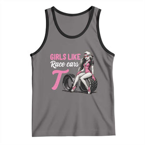 Racing Car Girl Tank Top Girls Like Race Cars Too TS14 Deep Heather Black Print Your Wear