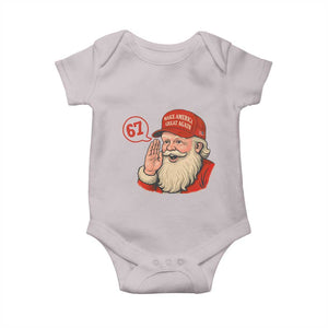 67 Six Seven Christmas Baby Onesie Santa MAGA Hat Xmas TS14 Ice Gray Print Your Wear