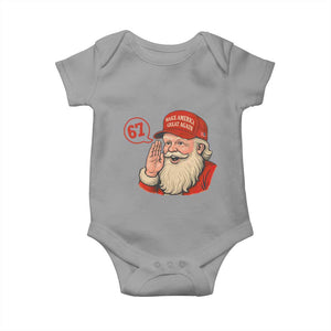 67 Six Seven Christmas Baby Onesie Santa MAGA Hat Xmas TS14 Sport Gray Print Your Wear