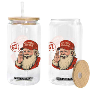 67 Six Seven Christmas Glass Can Santa MAGA Hat Xmas TS14 Print Your Wear