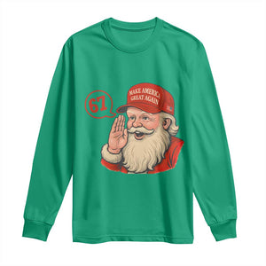 67 Six Seven Christmas Long Sleeve Shirt Santa MAGA Hat Xmas TS14 Irish Green Print Your Wear