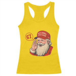 67 Six Seven Christmas Racerback Tank Top Santa MAGA Hat Xmas - Print Your Wear