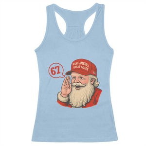 67 Six Seven Christmas Racerback Tank Top Santa MAGA Hat Xmas TS14 Light Blue Print Your Wear