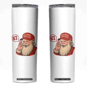 67 Six Seven Christmas Skinny Tumbler Santa MAGA Hat Xmas TS14 White Print Your Wear