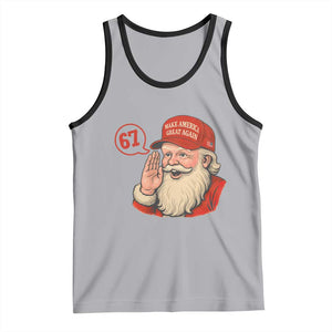67 Six Seven Christmas Tank Top Santa MAGA Hat Xmas TS14 Athletic Heather Black Print Your Wear