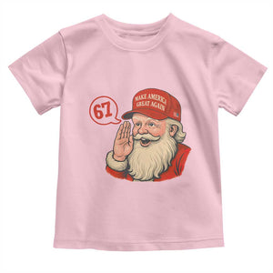 67 Six Seven Christmas Toddler T Shirt Santa MAGA Hat Xmas TS14 Light Pink Print Your Wear