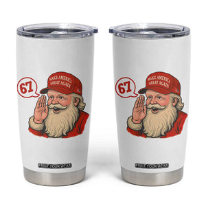 67 Six Seven Christmas Tumbler Cup Santa MAGA Hat Xmas TS14 White Print Your Wear