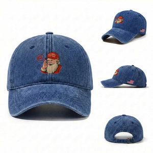 67 Six Seven Christmas Washed Cotton Baseball Cap Santa MAGA Hat Xmas TS14 Washed Cap Universal Fit Royal Blue Print Your Wear