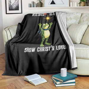 Resist Frog Throw Blanket Christian HIV Awareness Red Ribbon TS14 Print Your Wear