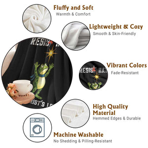 Resist Frog Throw Blanket Christian HIV Awareness Red Ribbon TS14 Print Your Wear