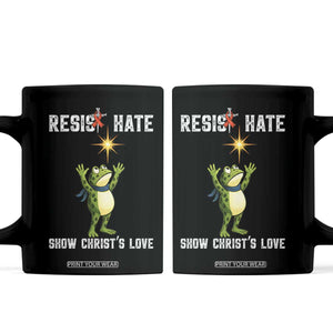 Resist Frog Coffee Mug Christian HIV Awareness Red Ribbon TS14 Black Print Your Wear