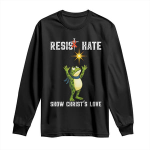 Resist Frog Long Sleeve Shirt Christian HIV Awareness Red Ribbon TS14 Black Print Your Wear