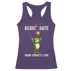 Resist Frog Racerback Tank Top Christian HIV Awareness Red Ribbon - Print Your Wear