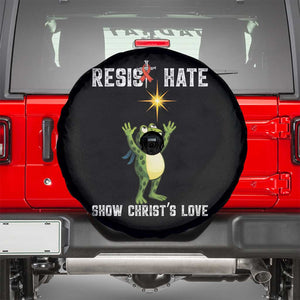 Resist Frog Spare Tire Cover Christian HIV Awareness Red Ribbon TS14 Black Print Your Wear