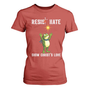 Resist Frog T Shirt For Women Christian HIV Awareness Red Ribbon TS14 Red Print Your Wear