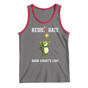 Resist Frog Tank Top Christian HIV Awareness Red Ribbon TS14 Deep Heather Red Print Your Wear
