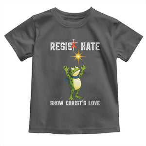 Resist Frog Toddler T Shirt Christian HIV Awareness Red Ribbon TS14 Dark Heather Print Your Wear