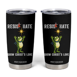 Resist Frog Tumbler Cup Christian HIV Awareness Red Ribbon TS14 Black Print Your Wear