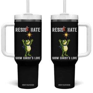 Resist Frog Tumbler With Handle Christian HIV Awareness Red Ribbon TS14 One Size: 40 oz Black Print Your Wear