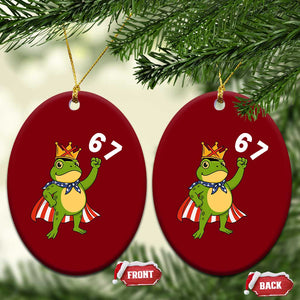 Resist Frog Ceramic Ornament Super American 67 Six Seven Meme TS14 Print Your Wear
