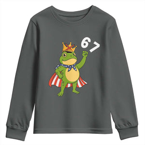 Resist Frog Youth Sweatshirt Super American 67 Six Seven Meme TS14 Dark Heather Print Your Wear