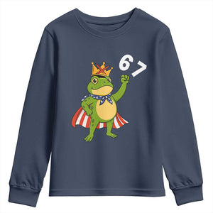 Resist Frog Youth Sweatshirt Super American 67 Six Seven Meme TS14 Navy Print Your Wear
