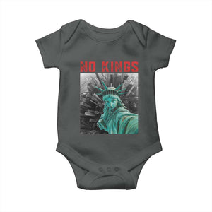 No Kings Baby Onesie Statue of Liberty Selfie Freedom TS14 Dark Heather Print Your Wear