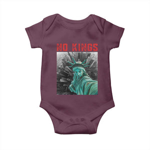 No Kings Baby Onesie Statue of Liberty Selfie Freedom TS14 Maroon Print Your Wear