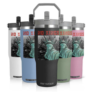 No Kings Flip Straw Tumbler Statue of Liberty Selfie Freedom TS14 Print Your Wear