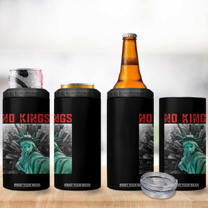 No Kings 4 in 1 Can Cooler Tumbler Statue of Liberty Selfie Freedom TS14 Print Your Wear