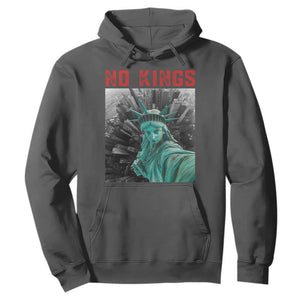 No Kings Hoodie Statue of Liberty Selfie Freedom TS14 Dark Heather Print Your Wear