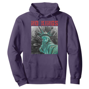No Kings Hoodie Statue of Liberty Selfie Freedom TS14 Purple Print Your Wear