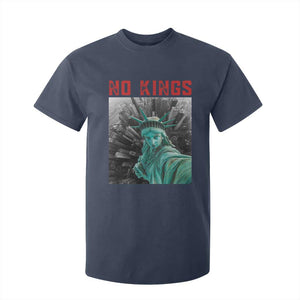 No Kings T Shirt For Kid Statue of Liberty Selfie Freedom TS14 Navy Print Your Wear