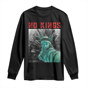 No Kings Long Sleeve Shirt Statue of Liberty Selfie Freedom TS14 Black Print Your Wear