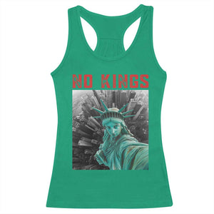 No Kings Racerback Tank Top Statue of Liberty Selfie Freedom TS14 Irish Green Print Your Wear
