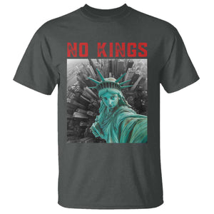 No Kings T Shirt Statue of Liberty Selfie Freedom TS14 Dark Heather Print Your Wear