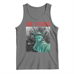 No Kings Tank Top Statue of Liberty Selfie Freedom TS14 Black Heather Print Your Wear