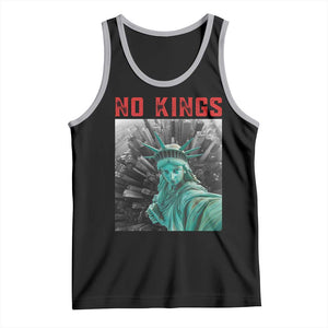 No Kings Tank Top Statue of Liberty Selfie Freedom TS14 Black Athletic Heather Print Your Wear