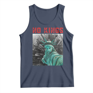 No Kings Tank Top Statue of Liberty Selfie Freedom TS14 Navy Print Your Wear