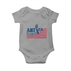 Antifa Fascism Patriotic Baby Onesie Antifascist Statue of Liberty TS14 Sport Gray Print Your Wear