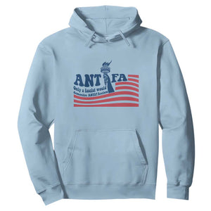 Antifa Fascism Patriotic Hoodie Antifascist Statue of Liberty TS14 Light Blue Print Your Wear